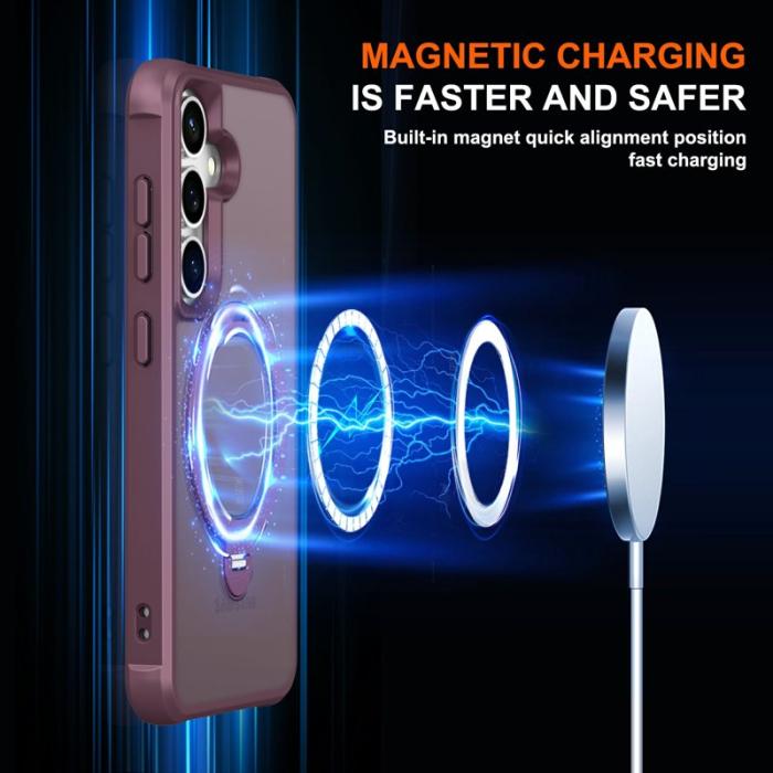 OEM - Mobilskal för Samsung Galaxy S26 Plus Magnetiskt Kickstand TPU - Vinröd