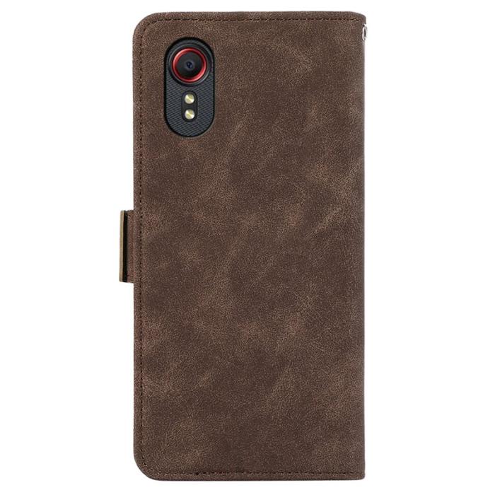 ABEEL - ABEEL Samsung Galaxy Xcover 5 Plånboksfodral RFID-Skydd Konstläder Brun