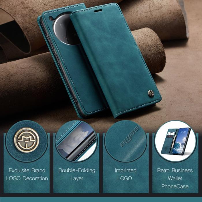 Caseme - CASEME 013 Series Xiaomi 15 Ultra Plånboksfodral KonstLäder Blå
