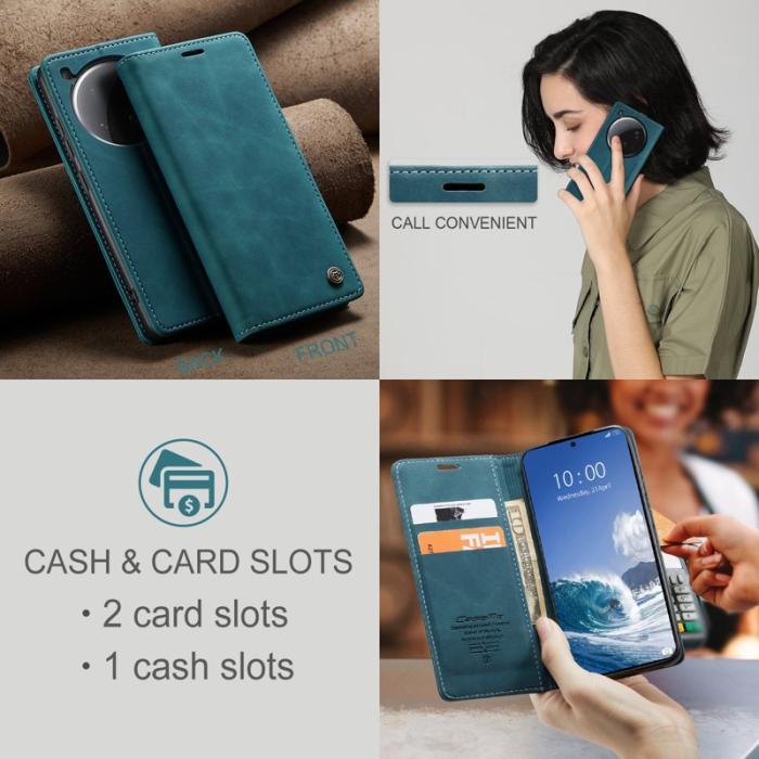 Caseme - CASEME 013 Series Xiaomi 15 Ultra Plånboksfodral KonstLäder Blå