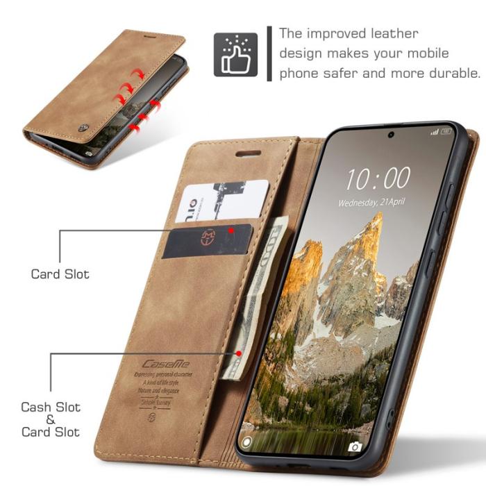 Caseme - CASEME 013 Series Xiaomi 15 Ultra Plånboksfodral KonstLäder - Brun
