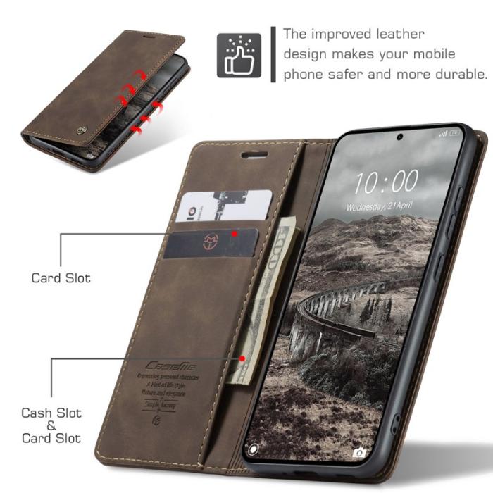 Caseme - CASEME 013 Series Xiaomi 15T Pro Plånboksfodral KonstLäder - Kaffe