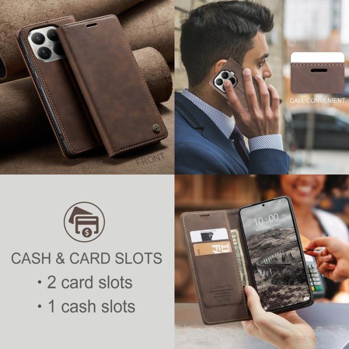 Caseme - CASEME 013 Series Xiaomi 15T Pro Plånboksfodral KonstLäder - Kaffe