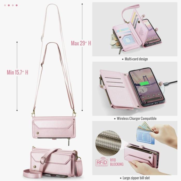 Caseme - CASEME Plånboksfodral Konstläder för Google Pixel 10 Pro/10/9 Pro - Rosa