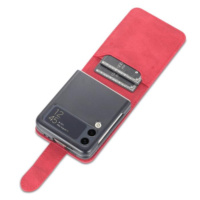 AZNS - AZNS Samsung Galaxy Z Flip4 Fodral KonstLäder - Röd
