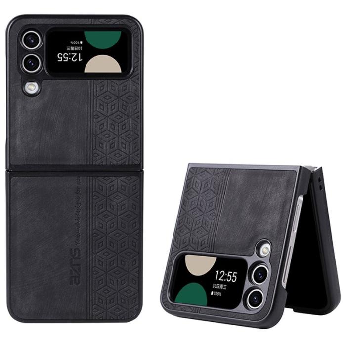 AZNS - AZNS Samsung Galaxy Z Flip4 Fodral KonstLäder - Svart