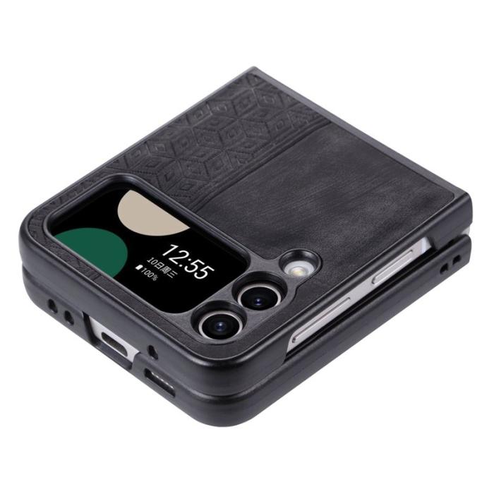 AZNS - AZNS Samsung Galaxy Z Flip4 Fodral KonstLäder - Svart