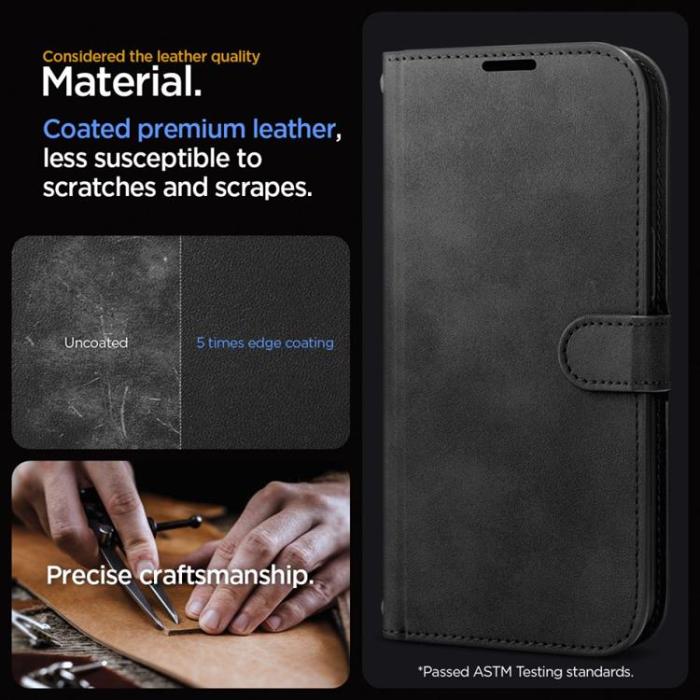 Spigen - Spigen iPhone 15 Pro Plånboksfodral 'S' Pro - Svart