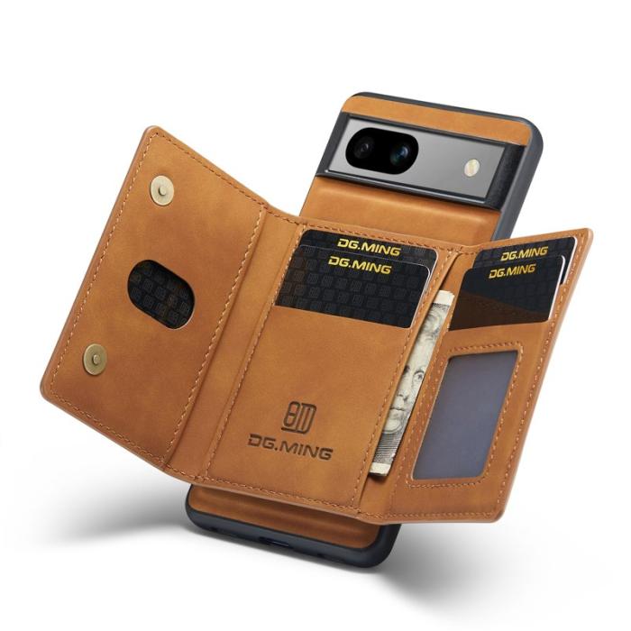 DG.MING - DG.MING Google Pixel 7a Konstläder Plånboksfodral med Ställ - Brun