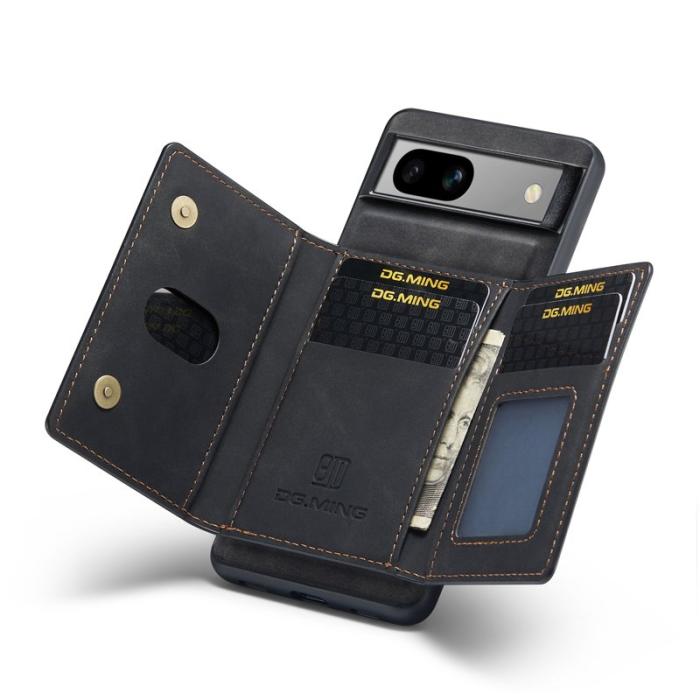 DG.MING - DG.MING Google Pixel 7a Konstläder Plånboksfodral med Ställ - Svart