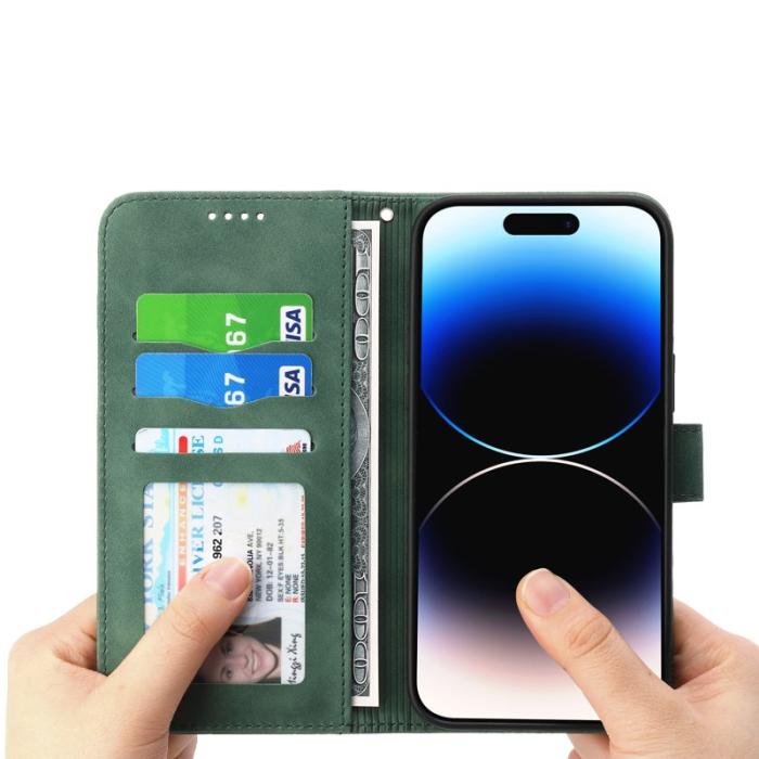 DIERFENG - DIERFENG DF-03 iPhone 17 Pro Max Plånboksfodral Konstläder - Grön