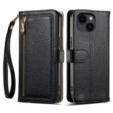 ESEBLE - ESEBLE E11 f&ouml;r iPhone 14 / 13 Pl&aring;nboksfodral Konstl&auml;der - Svart