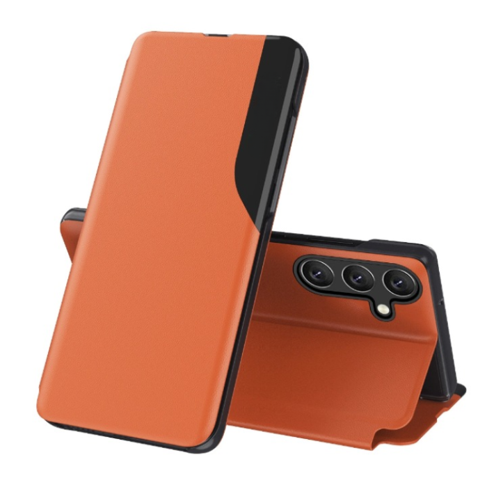 OEM - Galaxy A56 Fodral Eco Läder View Elegant Flap - Orange