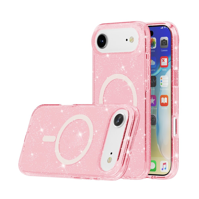 A-One Brand - iPhone 17 Air Mobilskal MagSafe Puderglitter - Rosa