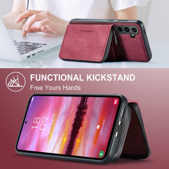 JEEHOOD - JEEHOOD J02 Fodral för Samsung Galaxy S24 FE Röd 2-i-1 TPU
