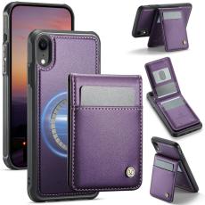 JEEHOOD - JEEHOOD J06 iPhone XR Fodral KonstL&auml;der MagSafe RFID-Skydd Lila