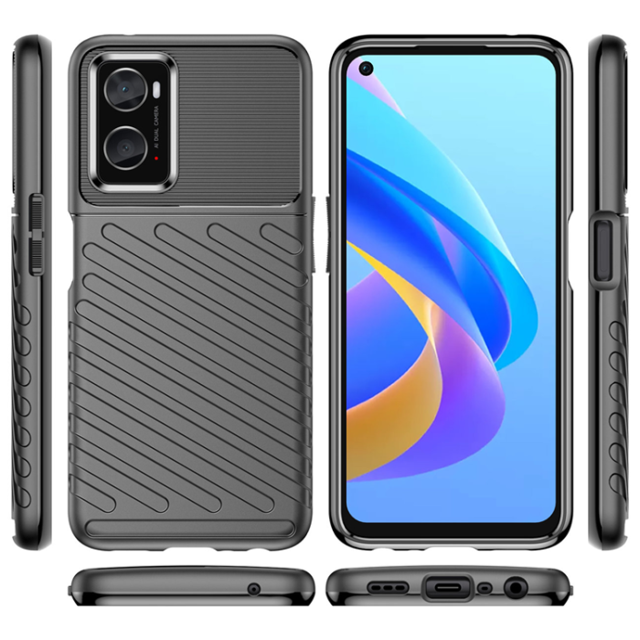 OEM - Realme 9i/Oppo A76/A36 Mobilskal Thunder Armored - Svart