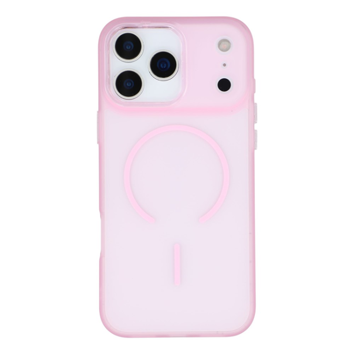 A-One Brand - iPhone 17 Pro Max Mobilskal MagSafe med Glitter Lins Frame - Rosa