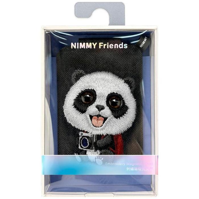 NIMMY - Nimmy MagSafe Korthållare och Mobilställ Big-Eye Cute Pets 2.0 Panda - Svart