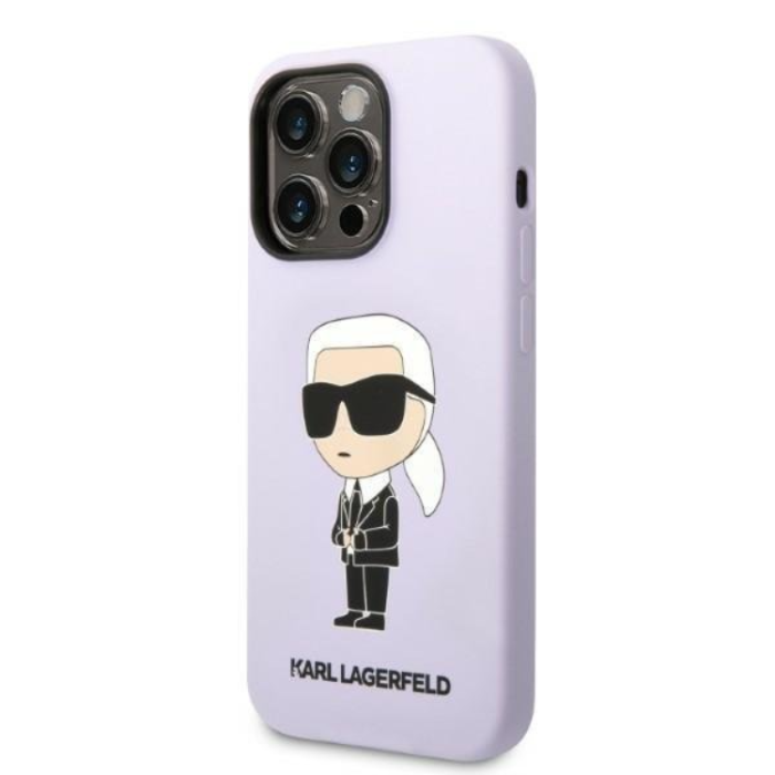 KARL LAGERFELD - Karl Lagerfeld iPhone 14 Pro Skal Silicone Ikonik - Lila