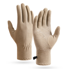 A-One Brand - Touchvantar Handskar Cykel Termofleece Anti Slip DB80 - Khaki