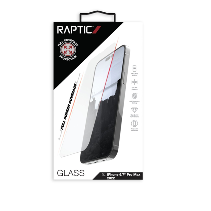 Raptic - Raptic iPhone 14 Pro Skärmskydd i Härdat glas Full