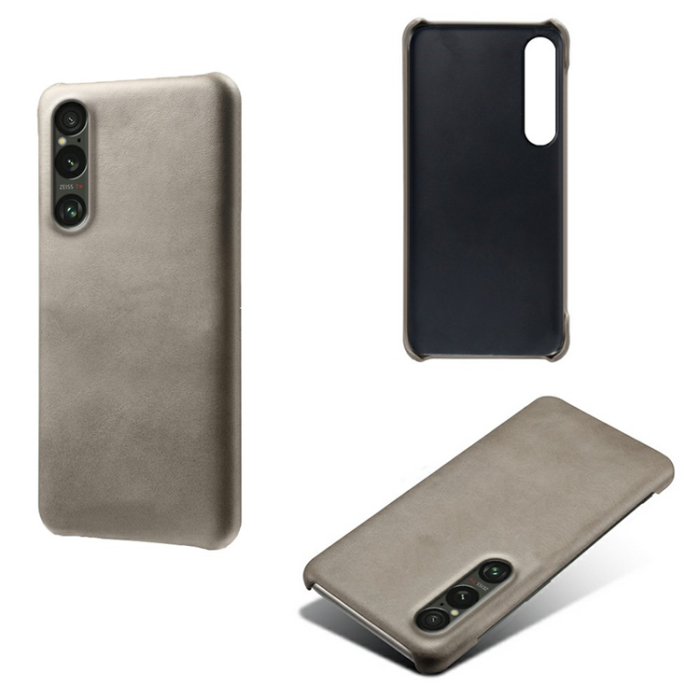 A-One Brand - Sony Xperia 1 VII Mobilskal Calfskin Texture PU-Läder - Grå