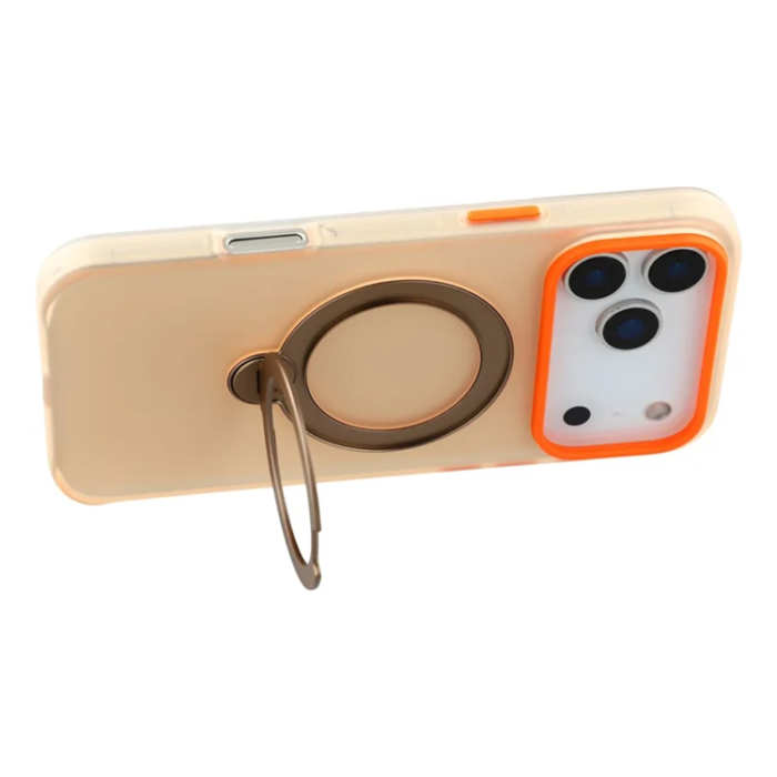 KIGC - KIGC iPhone 17 Pro Max Mobilskal Rotating Kickstand - Orange