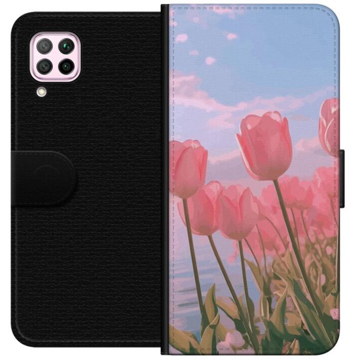 iSecrets - Plånboksfodral till Huawei P40 lite med Rosa Tulpaner