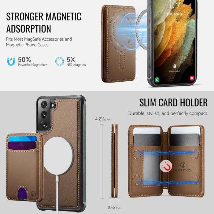 OEM - JEEHOOD Samsung Galaxy S21 5G Fodral KonstLäder - Brun