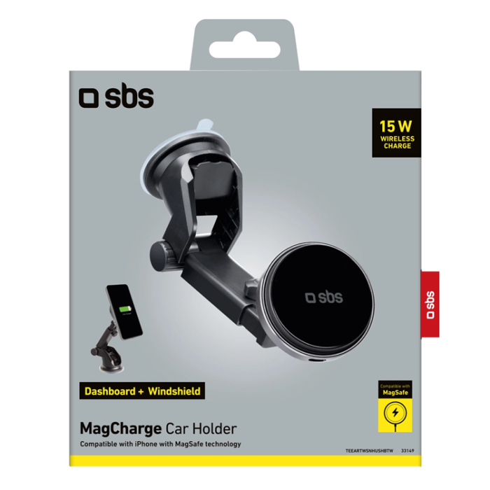 SBS - SBS Mobilhållare Instrumentbräda Trådlös Laddare 15W Magsafe