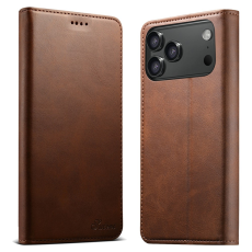 A-One Brand - SUTENI iPhone 17 Pro Max Plånboksfodral PU Läder - Brun