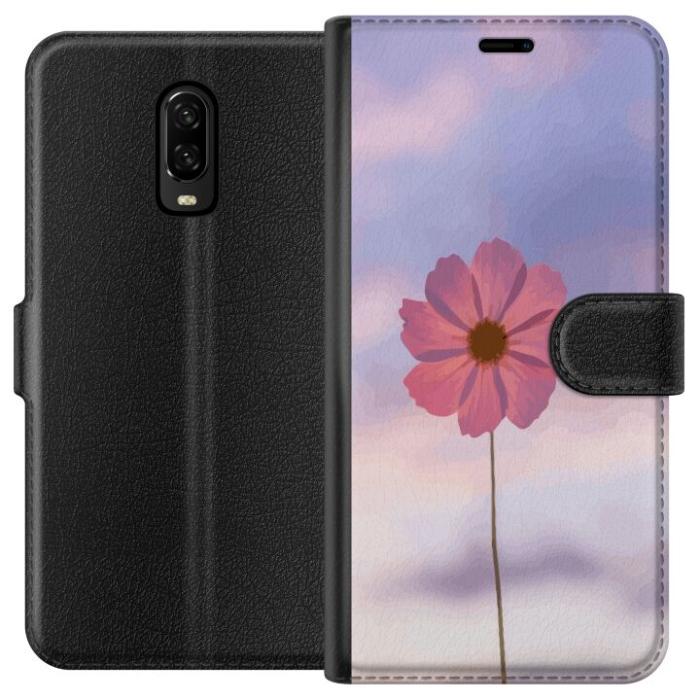 iSecrets - Plånboksfodral till OnePlus 6T med Rosa blomma