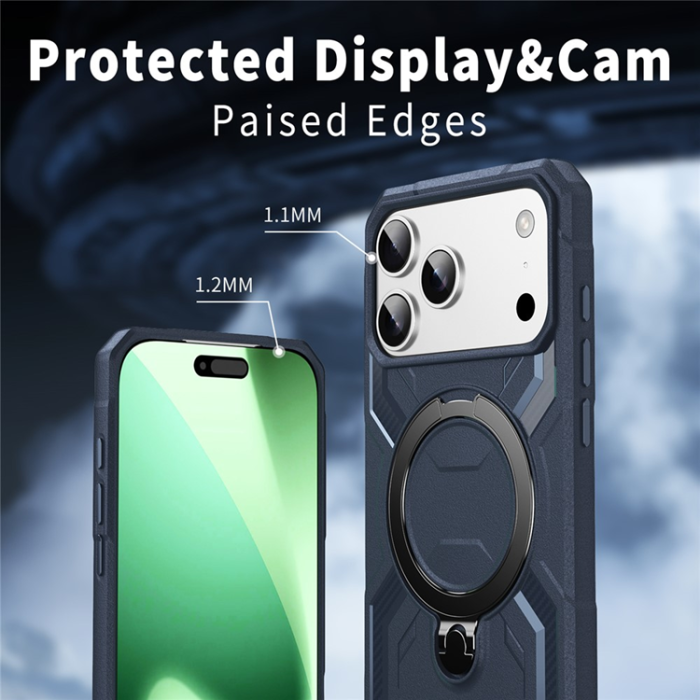 A-One Brand - Mobilskal till iPhone 17 Pro MagSafe Kickstand TPU + PC - Blå