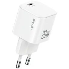 USAMS - USAMS Snabbladdare 20W USB-C Med USB-C 1m Kabel JO Series - Vit