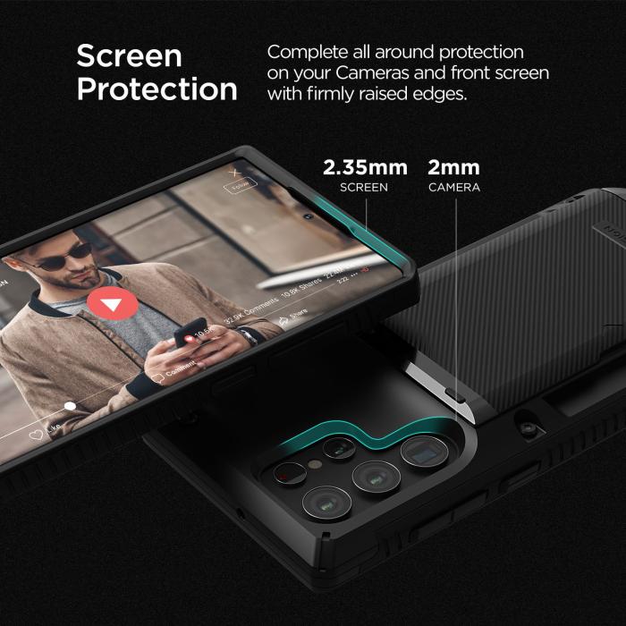 UTGATT1 - VRS DESIGN | Damda Glide Pro Skal Galaxy S22 Ultra - Svart