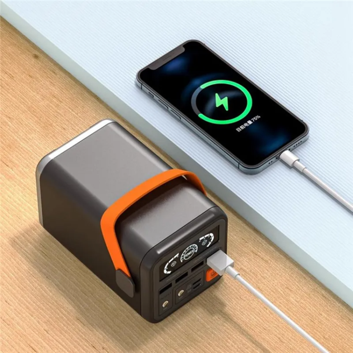 A-One Brand - Outdoor Powerbank 60000mAH 35W med LED Light - Grå