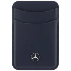 Mercedes - Mercedes MagSafe Korth&aring;llare L&auml;der Pl&aring;nbok - Marinbl&aring;