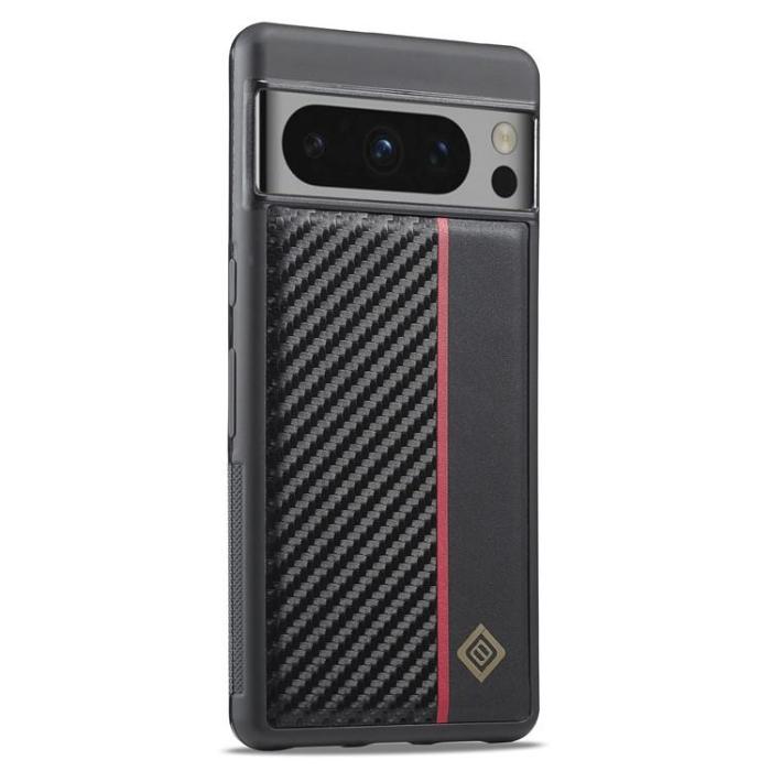 LC.imeeke - LC.imeeke Google Pixel 8 Mobilskal Carbon Fiber PU Läder - Svart