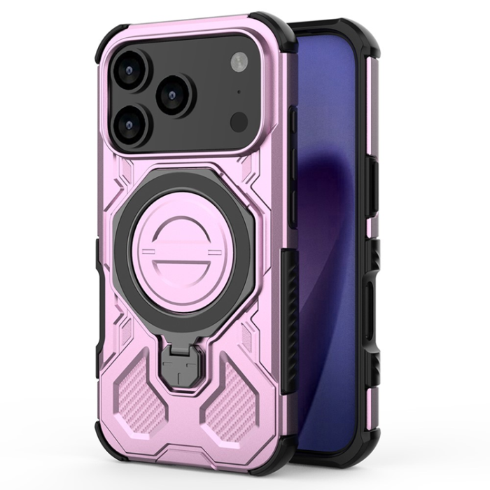 A-One Brand - iPhone 17 Pro Max Mobilskal Rotating Kickstand - Rosa