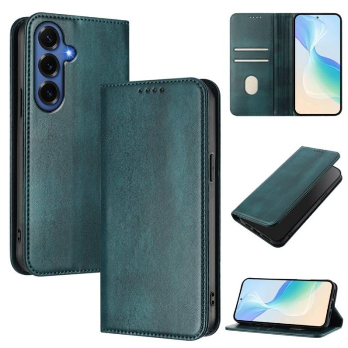 OEM - Samsung Galaxy S26+ Plånboksfodral Konstläder RFID Skydd - Grön