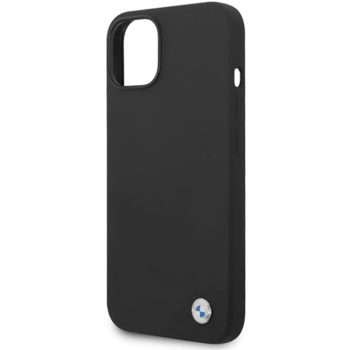 BMW - BMW iPhone 15/14/13 Mobilskal Silikon Metal Logo - Svart