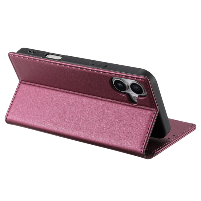 N.BEKUS - N.BEKUS iPhone 17 Plånboksfodral RFID Blocking P3 - Vinröd