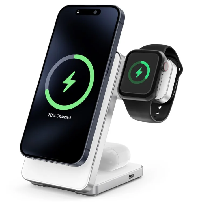 OEM - Qi2 MagSafe Trådlös Laddare iPhone, Apple Watch, Airpods 15W