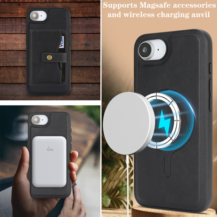 A-One Brand - iPhone 16e Mobilskal MagSafe Detachable Korthållare