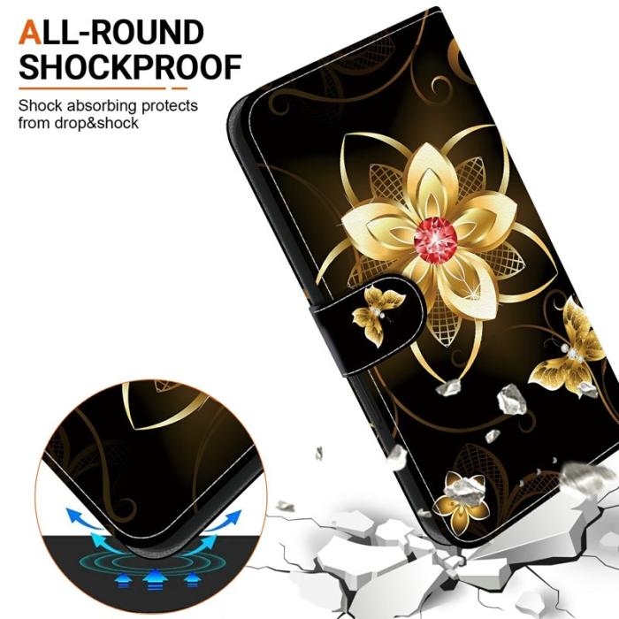 OEM - Samsung Galaxy S26 / S26 Pro Plånboksfodral Mönstertryck Konstläder - Guldblomma