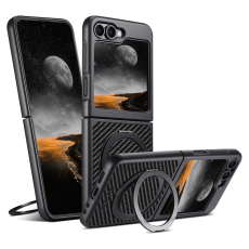 SUTENI - Suteni Galaxy Z Flip 5 Mobilskal MagSafe Carbon Fiber - Svart