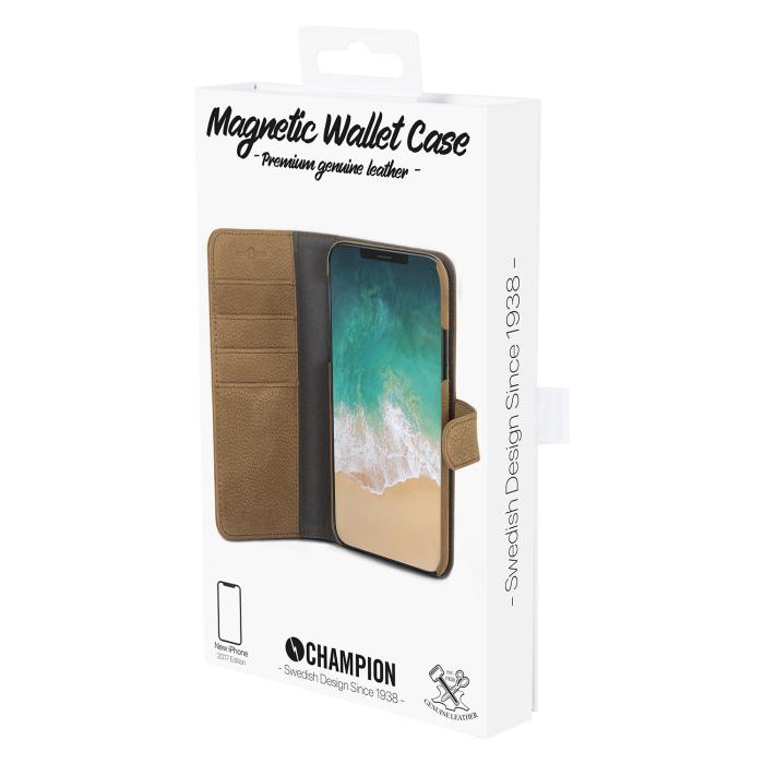 UTGATT5 - Champion Wallet Läder iPhone X - Coffee