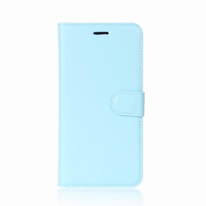 A-One Brand - Litchi Plånboksfodral till iPhone XS / X - Blå