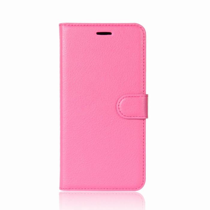 OEM - Litchi Plånboksfodral till iPhone XS / X - Magenta